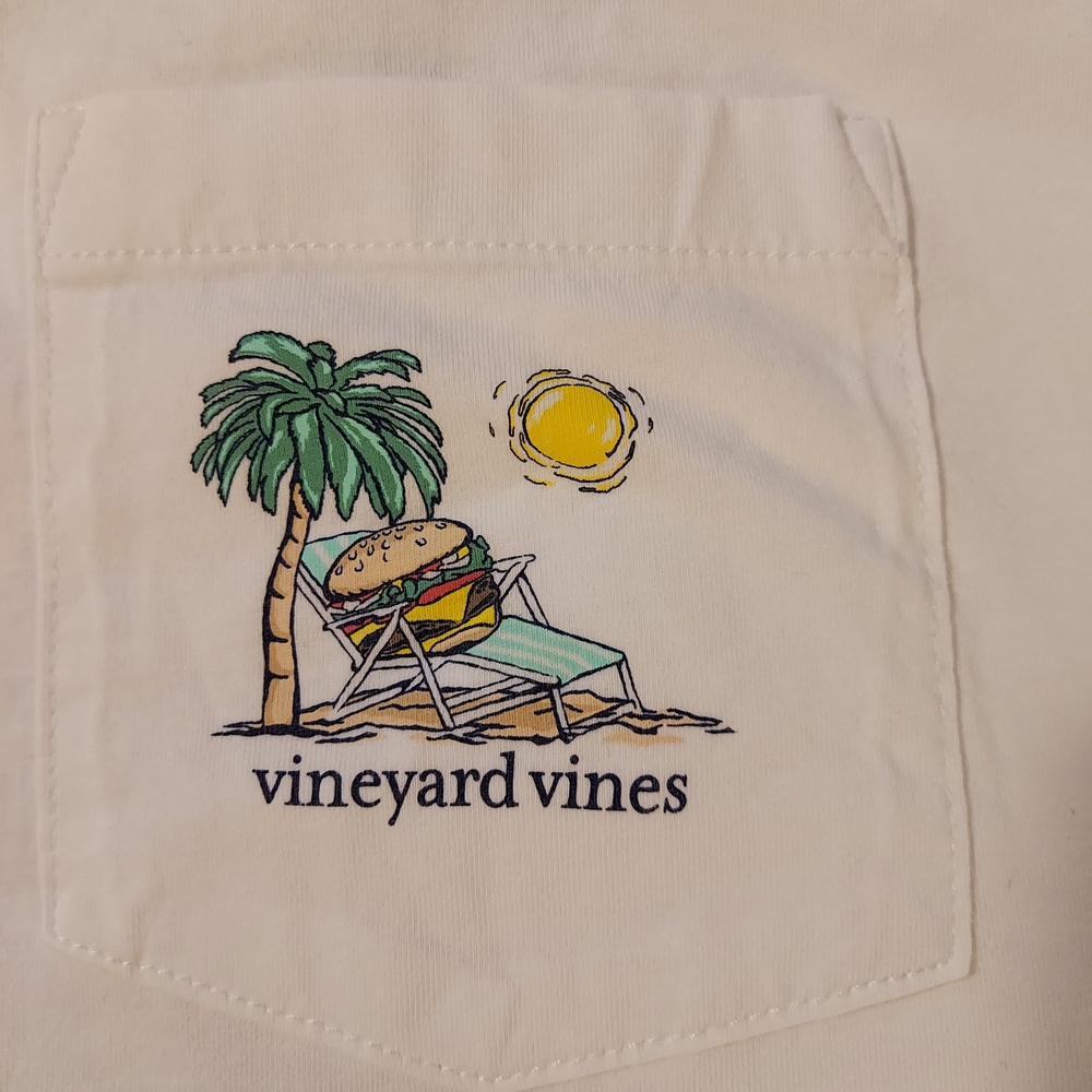 Vineyard Vines White Long Sleeve Tee with Pocket #cotton - Picture 4 of 7